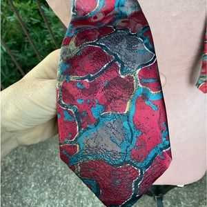 Vintage Beverly Hills Eurosilk abstract colorful necktie, NWT New